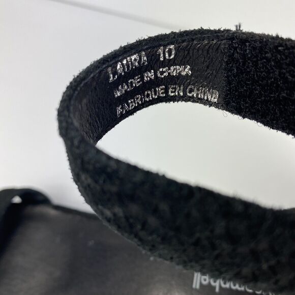 Jeffrey Campbell Block Heels Black Embossed Strap sz 10 party wedding Formal - Picture 8 of 10